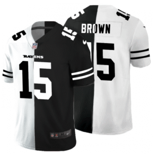 Baltimore Ravens #15 Marquise Brown Black V White Peace Split Nike Vapor Untouchable Limited NFL Jersey