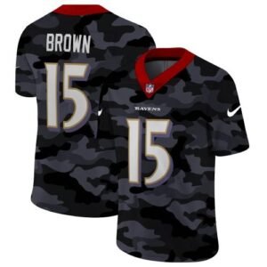 Baltimore Ravens #15 Marquise Brown Nike 2020 Black CAMO Vapor Untouchable Limited Stitched NFL Jersey