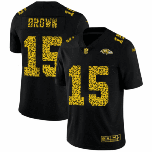 Baltimore Ravens #15 Marquise Brown Nike Leopard Print Fashion Vapor Limited NFL Jersey Black
