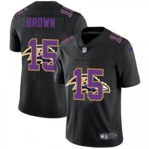 Baltimore Ravens #15 Marquise Brown Nike Team Logo Dual Overlap Limited NFL Jersey Black