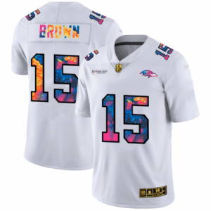 Baltimore Ravens #15 Marquise Brown White Nike Multi-Color 2020 NFL Crucial Catch Limited NFL Jersey
