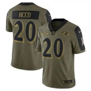 Baltimore Ravens #20 Ed Reed Olive Nike Salute To Service Limited Player Jersey