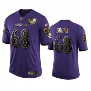 Baltimore Ravens #68 Matt Skura Nike Purple Team 25th Season Golden Limited NFL Jersey