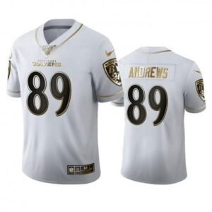 Baltimore Ravens #89 Mark Andrews Nike White Golden Edition Vapor Limited NFL 100 Jersey