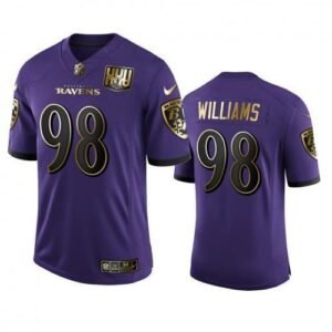 Baltimore Ravens #98 Brandon Williams Nike Purple Team 25th Season Golden Limited NFL Jersey