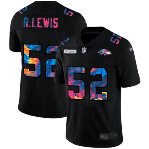 Baltimore Ravens #52 Ray Lewis Nike Multi-Color Black 2020 NFL Crucial Catch Vapor Untouchable Limited Jersey