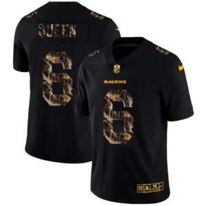 Baltimore Ravens #6 Patrick Queen Black Nike Flocked Lightning Vapor Limited NFL Jersey