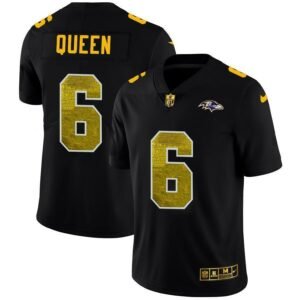 Baltimore Ravens #6 Patrick Queen Black Nike Golden Sequin Vapor Limited NFL Jersey