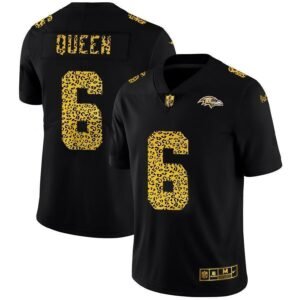 Baltimore Ravens #6 Patrick Queen Nike Leopard Print Fashion Vapor Limited NFL Jersey Black