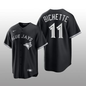Blue Jays Bo Bichette All Black Fashion Serise Replica Black White Jersey
