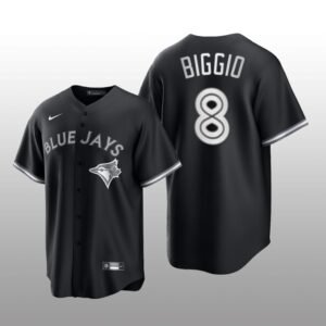 Blue Jays Cavan Biggio All Black Fashion Serise Replica Black White Jersey
