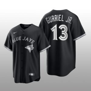 Blue Jays Lourdes Gurriel Jr. All Black Fashion Serise Replica Black White Jersey