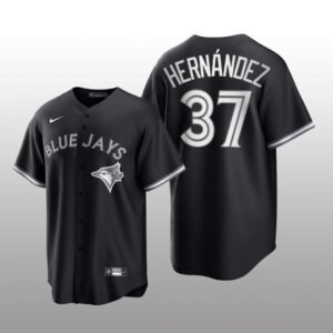Blue Jays Teoscar Hernandez All Black Fashion Serise Replica Black White Jersey