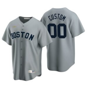 Boston Red Sox Custom Gray Cooperstown Collection Road Jersey