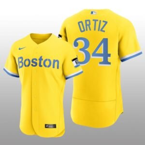 Boston Red Sox David Ortiz City Connect Authentic Gold Jersey