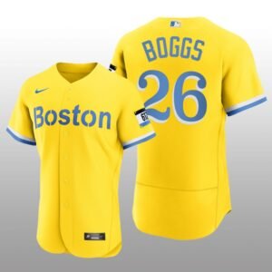 Boston Red Sox Wade Boggs City Connect Authentic Gold Jersey