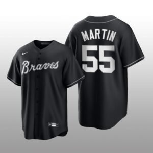 Braves Chris Martin All Black Fashion Serise Replica Black White Jersey