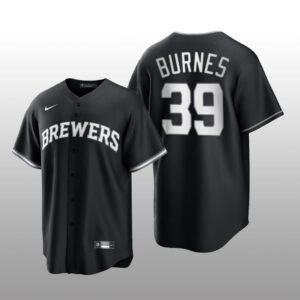 Brewers Corbin Burnes All Black Fashion Serise Replica Black White Jersey
