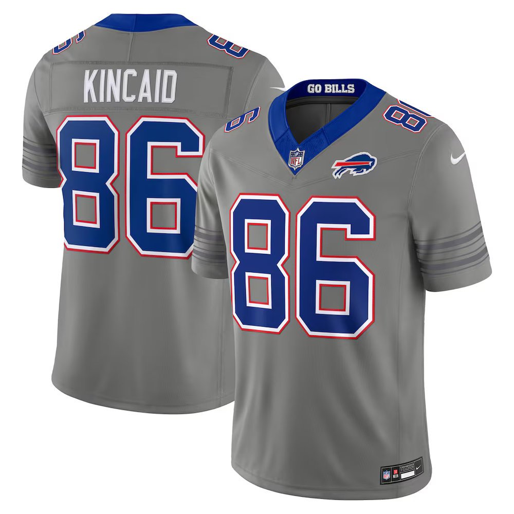Buffalo Bills #86 Dalton Kincaid Nike Gray Nickel City Vapor F.U.S.E. Limited Jersey - Image 2