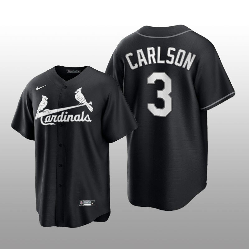 Cardinals Dylan Carlson All Black Fashion Serise Replica Jersey Black White