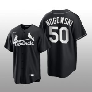 Cardinals John Nogowski All Black Fashion Serise Replica Jersey Black White