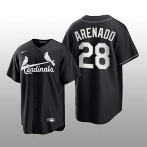 Cardinals Nolan Arenado All Black Fashion Serise Replica Jersey Black White