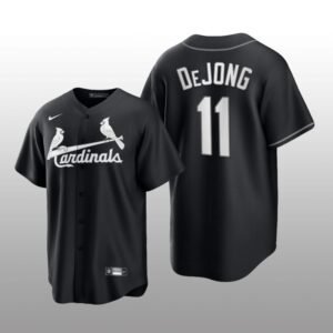 Cardinals Paul DeJong All Black Fashion Serise Replica Jersey Black White
