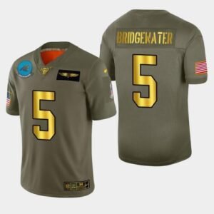 Carolina Panthers #5 Teddy Bridgewater Nike Olive Gold 2019 Salute to Service Limited Jersey