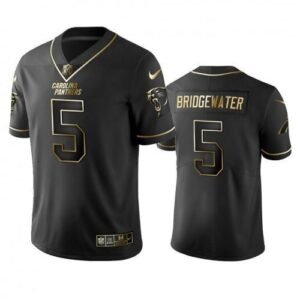 Carolina Panthers #5 Teddy Bridgewater Stitched NFL Vapor Untouchable Limited Black Golden Jersey