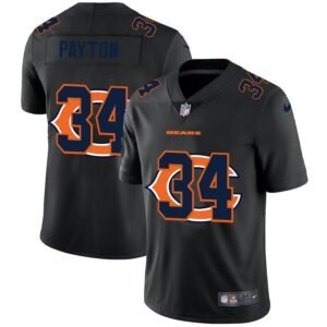 Chicago Bears #34 Walter Payton Nike Team Logo Dual Overlap Limited NFL Jersey Black