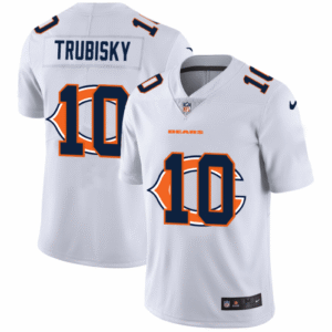 Chicago Chicago Bears #10 Mitchell Trubisky White Nike Team Logo Dual Overlap Limited NFL Jersey