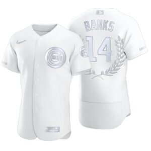 Chicago Cubs Ernie Banks White Award Collection Retired Jersey