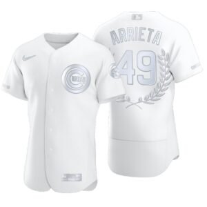 Chicago Cubs Jake Arrieta White Award Collection NL Cy Young Jersey