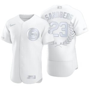 Chicago Cubs Ryne Sandberg White Award Collection Retired Jersey