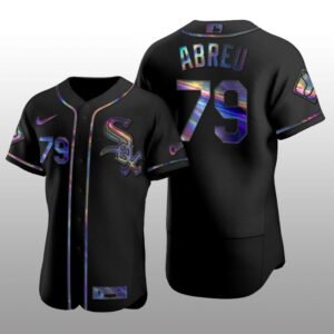 Chicago White Sox Men’s Iridescent Logo Holographic Limited Jersey Jose Abreu Black Authentic