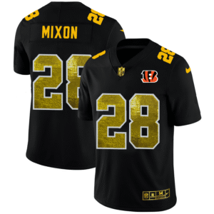 Cincinnati Bengals #28 Joe Mixon Black Nike Golden Sequin Vapor Limited NFL Jersey