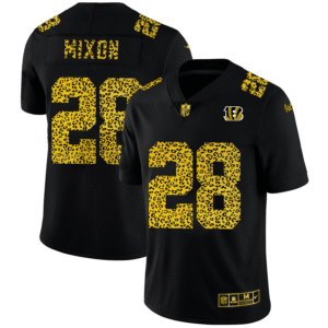 Cincinnati Bengals #28 Joe Mixon Nike Leopard Print Fashion Vapor Limited NFL Jersey Black