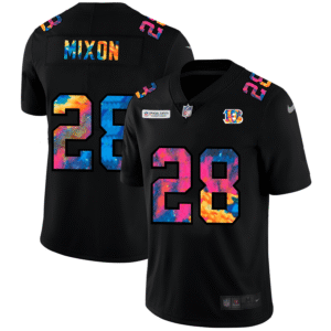 Cincinnati Bengals #28 Joe Mixon Nike Multi-Color Black 2020 NFL Crucial Catch Vapor Untouchable Limited Jersey