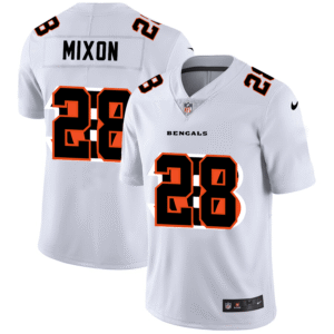 Cincinnati Bengals #28 Joe Mixon White Nike Team Logo Dual Overlap Limited NFL Jersey
