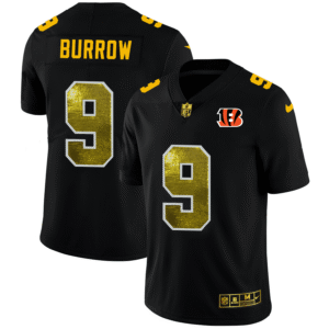 Cincinnati Bengals #9 Joe Burrow Black Nike Golden Sequin Vapor Limited NFL Jersey