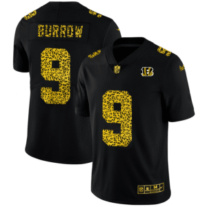 Cincinnati Bengals #9 Joe Burrow Nike Leopard Print Fashion Vapor Limited NFL Jersey Black