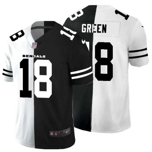 Cincinnati Cincinnati Bengals #18 A.J. Green Black V White Peace Split Nike Vapor Untouchable Limited NFL Jersey