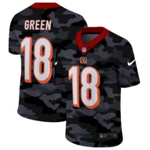Cincinnati Cincinnati Bengals #18 A.J. Green Nike 2020 Black CAMO Vapor Untouchable Limited Stitched NFL Jersey
