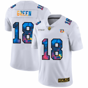 Cincinnati Cincinnati Bengals #18 A.J. Green White Nike Multi-Color 2020 NFL Crucial Catch Limited NFL Jersey