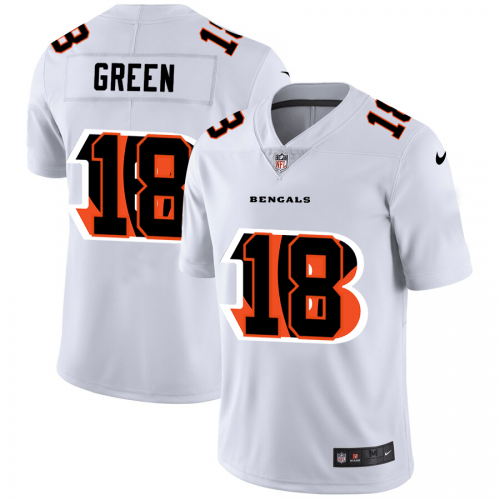 Cincinnati Cincinnati Bengals #18 A.J. Green White Nike Team Logo Dual Overlap Limited NFL Jersey