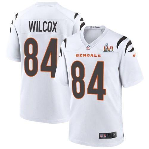 Cincinnati Cincinnati Bengals #84 Mitchell Wilcox White Super Bowl LVI Patch Nike Game Jersey