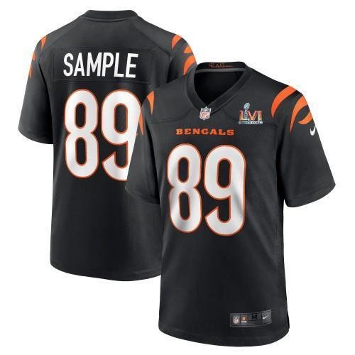 Cincinnati Cincinnati Bengals #89 Drew Sample Black Super Bowl LVI Patch Nike Game Jersey