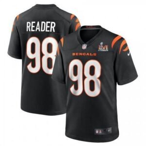 Cincinnati Cincinnati Bengals #98 D.J. Reader Black Super Bowl LVI Patch Nike Game Jersey