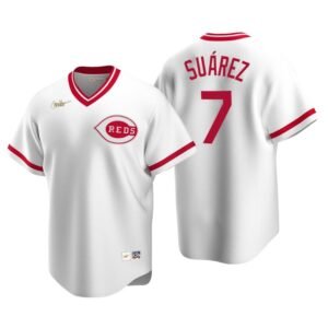 Cincinnati Reds Eugenio Suarez White Cooperstown Collection Home Jersey