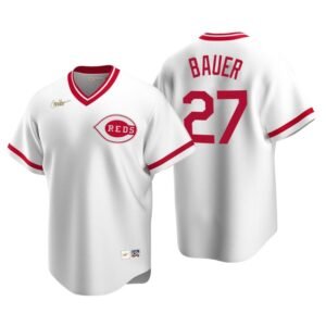 Cincinnati Reds Trevor Bauer White Cooperstown Collection Home Jersey